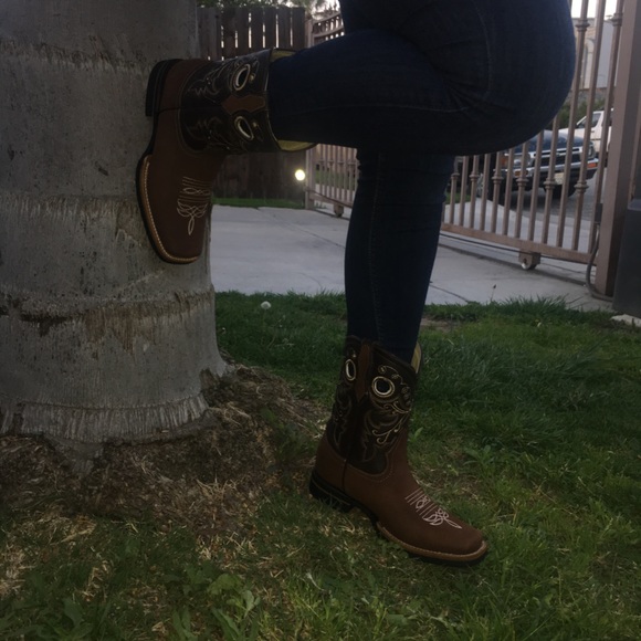 Women’s Rodeo SquareToe Brown Boot Bota Rodeo Dama - Picture 8 of 8